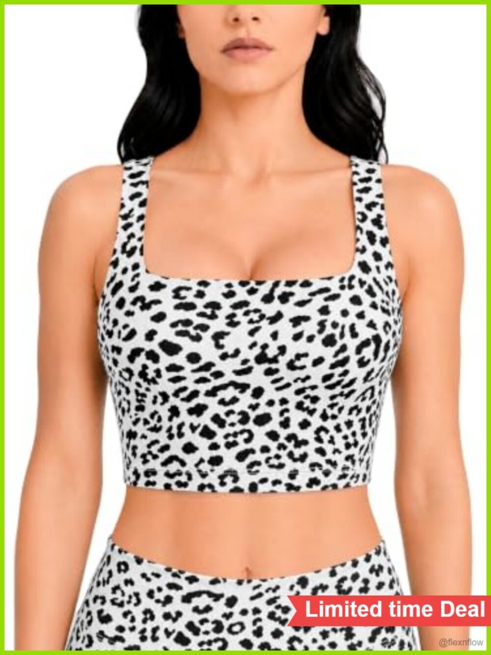 Square Neck Longline Sports Bra Built-in Bra Crop Tank Top